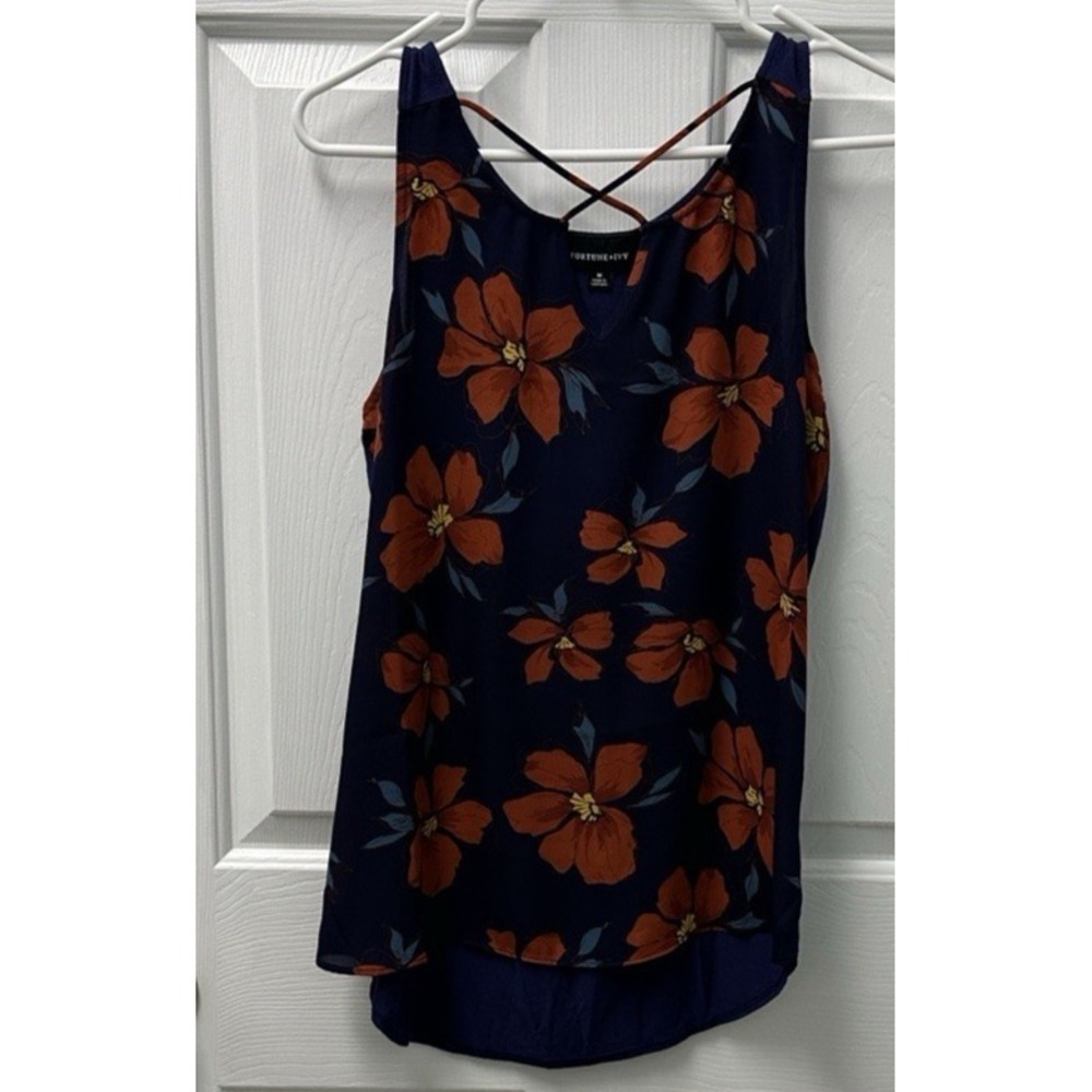 Fortune & Ivy Floral Tank Top Size M